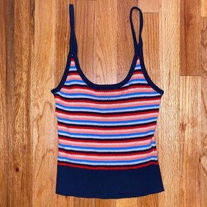 Colorful Knit Tank Crop
